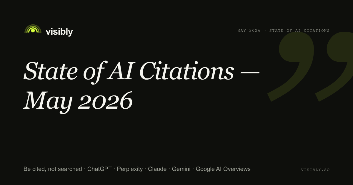 Cover for "State of AI Citations — May 2026"