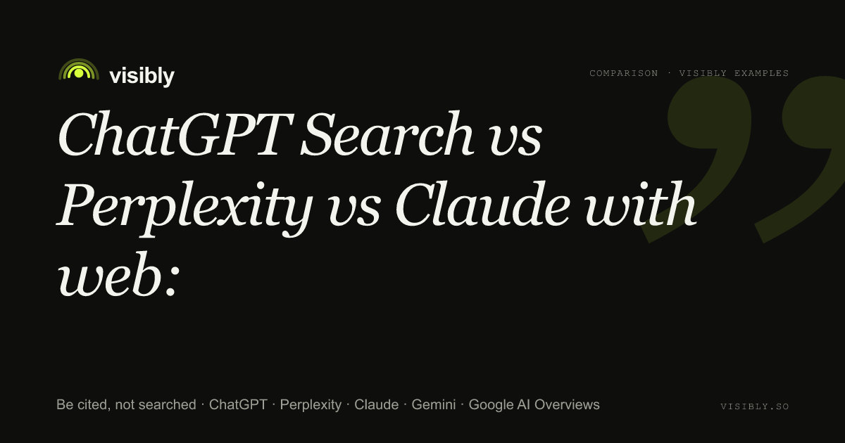 Cover image for "ChatGPT Search vs Perplexity vs Claude with web: which AI surface cites you first?"